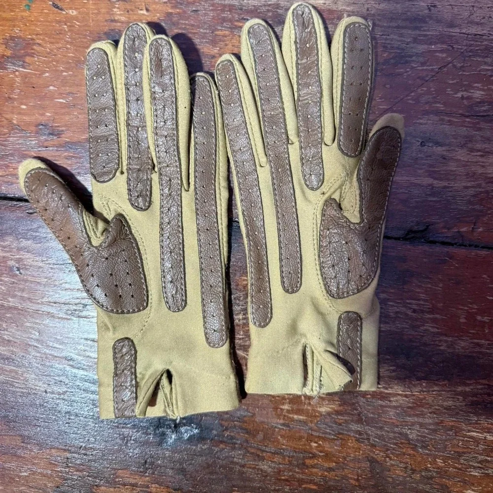 vintage aris isotonic driving gloves one size fits al leather details